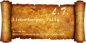 Liebenberger Tilla névjegykártya
